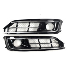 Решітки в бампер Chrome Black ( стиль W12 під дистронік ) на Audi A8 D4 2014-2017 року