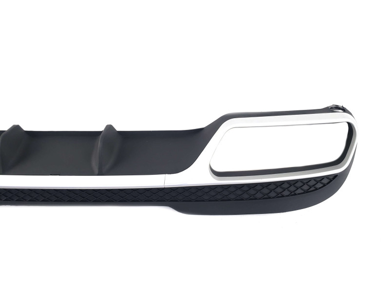 Дифузор ( заднього бампера ) Silver Black / Chrome Pipe ( стиль AMG E63 ) на Mercedes-Benz E-Class W212 2013-2016 року