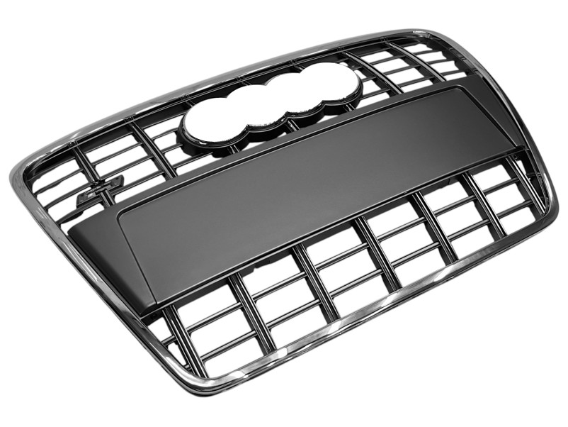Решітка радіатора Silver Chrome ( в стилі S6 ) без PDC на Audi A6 C6 2004-2011 року