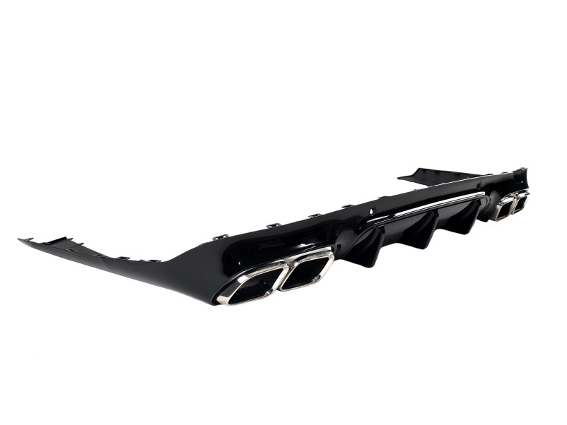 Дифузор ( заднього бампера ) Full Black / Chrome Pipe ( стиль CLS63 AMG ) на Mercedes-Benz CLS-Class C257 2018-2022 року