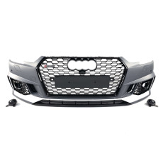Передній бампер  ( в стилі RS4 під радари V2 ) на Audi A4 B9 2015-2019 року