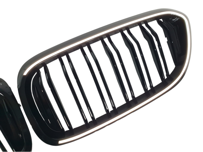 Ніздрі Чорний глянець LED ( Iconic Glow ) 2bar на BMW 5 Series G30 / G31 2017-2020 року