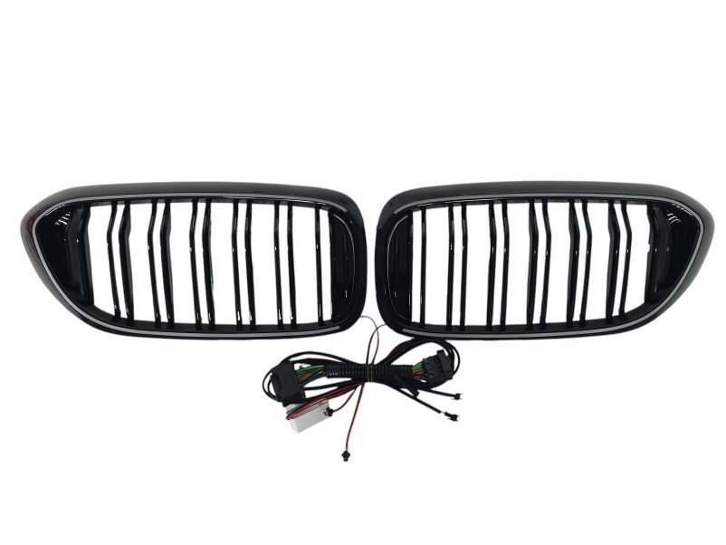 Ніздрі Чорний глянець LED ( Iconic Glow ) 2bar на BMW 5 Series G30 / G31 2017-2020 року