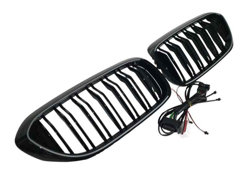 Ніздрі Чорний глянець LED ( Iconic Glow ) 2bar на BMW 5 Series G30 / G31 2017-2020 року