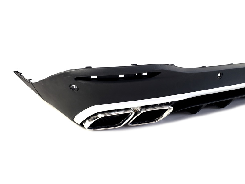 Дифузор ( заднього бампера ) Silver Black / Chrome Pipe ( стиль GLE63 AMG ) на Mercedes-Benz GLE-Class W167 2018-2023 року