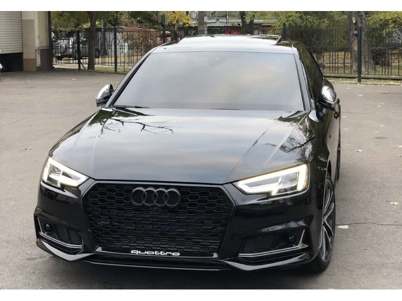 Решітки в бампер Black Silver ( в стилі S4 під радари ) на Audi A4 B9 2015-2019 року