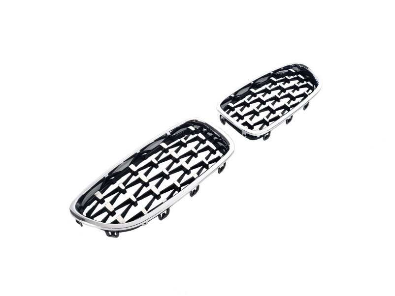 Ніздрі  Diamond Silver ( хром рамка )  на BMW 5 Series F10 / F11 2010-2017 року