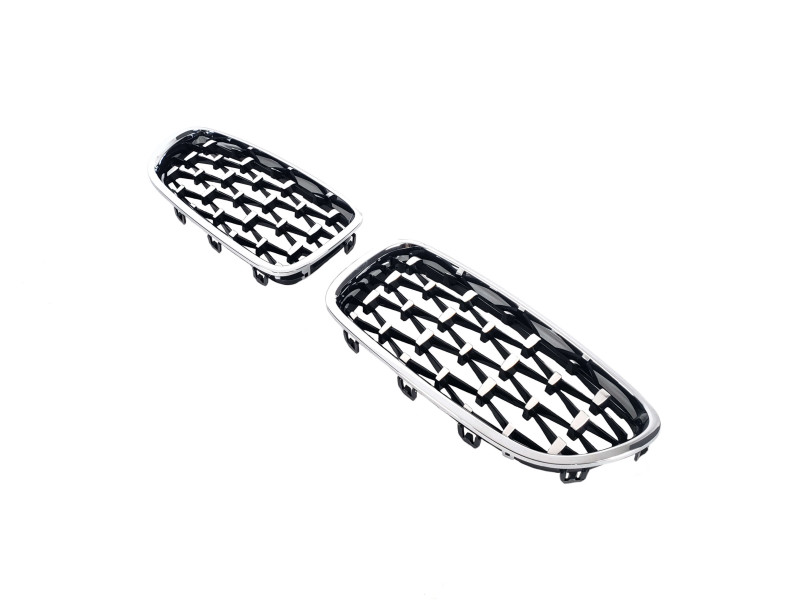 Ніздрі  Diamond Silver ( хром рамка )  на BMW 5 Series F10 / F11 2010-2017 року
