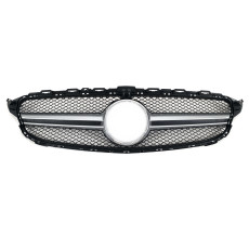 Решітка радіатора Silver ( з місцем під камеру ) AMG на Mercedes-Benz C-Class W205 2014-2018 року