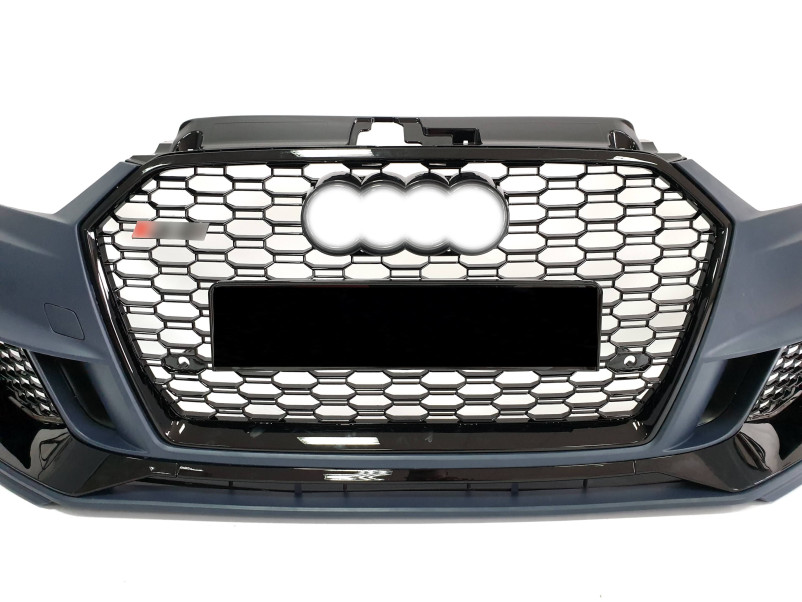 Передній бампер  ( в стилі RS3 V2 ) на Audi A3 8V 2016-2020 року