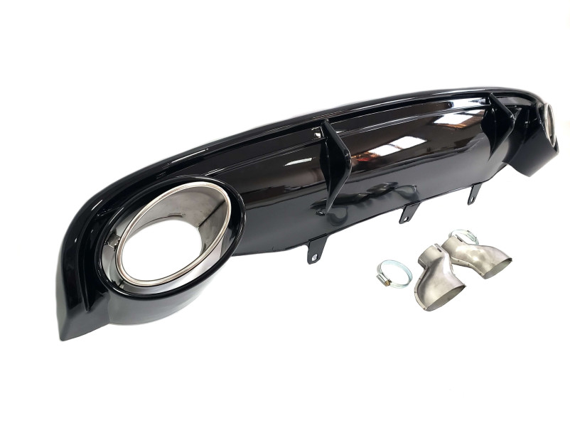 Дифузор ( заднього бампера ) Full Black / Chrome Pipe ( в стилі RS7 ) на Audi A7 4G 2010-2014 року