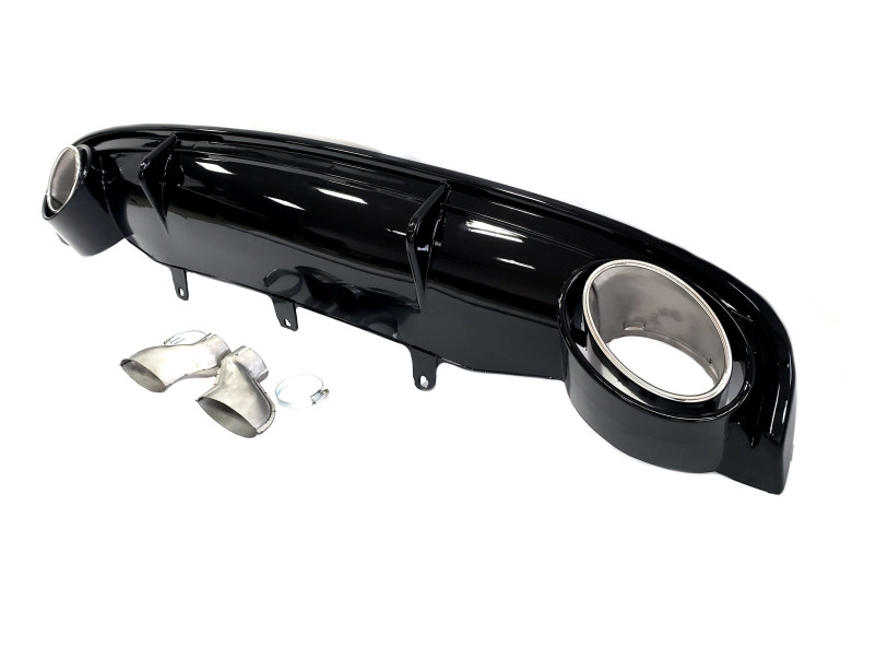 Дифузор ( заднього бампера ) Full Black / Chrome Pipe ( в стилі RS7 ) на Audi A7 4G 2010-2014 року
