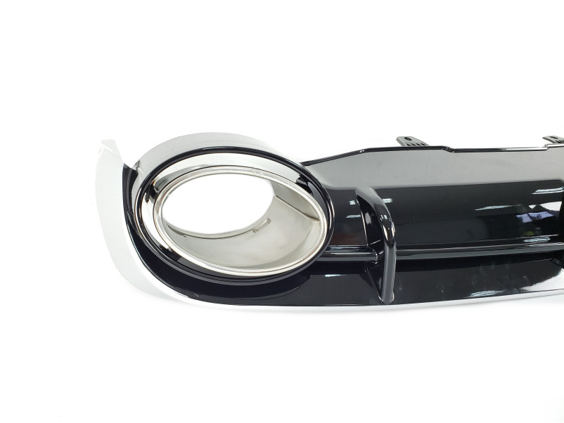 Дифузор ( заднього бампера ) Black Silver / Chrome Pipe ( в стилі RS6 ) на Audi A6 C7 2011-2014 року