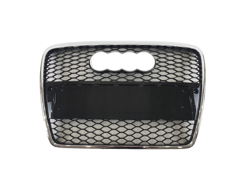 Решітка радіатора Chrome Black ( в стилі RS6 ) під PDC на Audi A6 C6 2004-2011 року