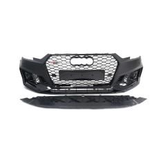Передній бампер  ( в стилі RS4 під радари V3 ) на Audi A4 B9 2015-2019 року