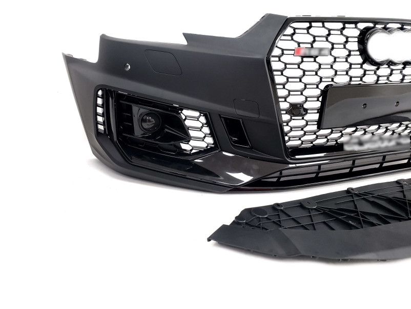 Передній бампер  ( в стилі RS4 під радари V3 ) на Audi A4 B9 2015-2019 року