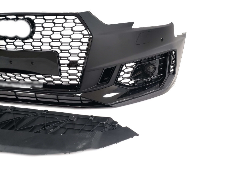 Передній бампер  ( в стилі RS4 під радари V3 ) на Audi A4 B9 2015-2019 року