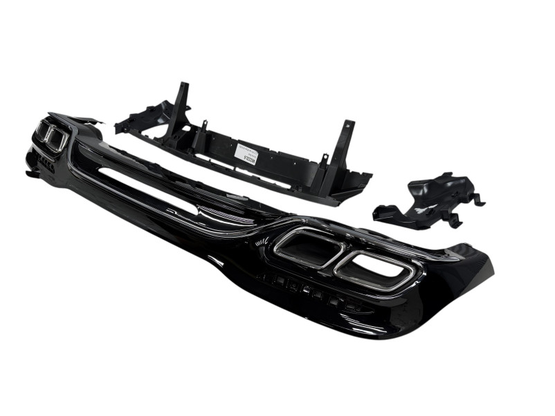 Дифузор ( заднього бампера ) Chrome Black / Chrome Pipe ( стиль S63 AMG ) Chrome Black / Chrome Pipe на Mercedes-Benz S-Class W222 2017-2020 року
