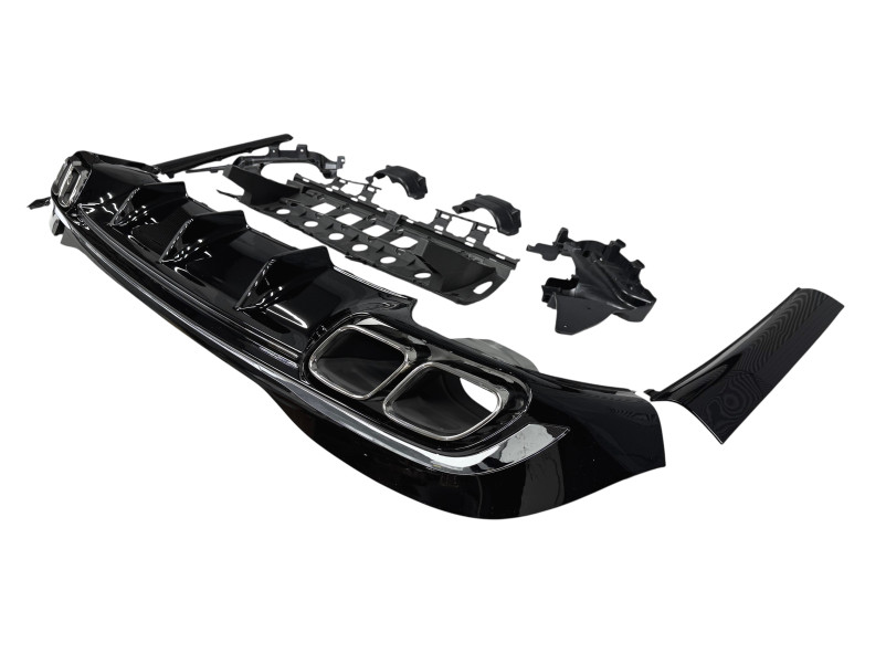 Дифузор ( заднього бампера ) Chrome Black / Chrome Pipe ( стиль S63 AMG ) на Mercedes-Benz S-Class W223 2020-2025 року