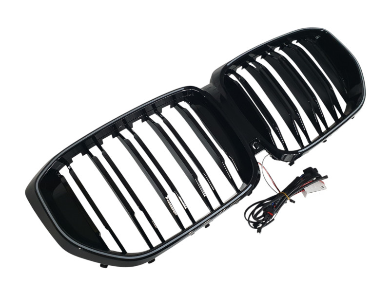Ніздрі Чорний глянець LED ( Iconic Glow ) 2bar на BMW X5 G05 2023-2025 року