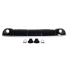 Дифузор ( заднього бампера )  Silver Black / Chrome Pipe ( в стилі RSQ7 ) на Audi Q7 4M 2015-2020 року