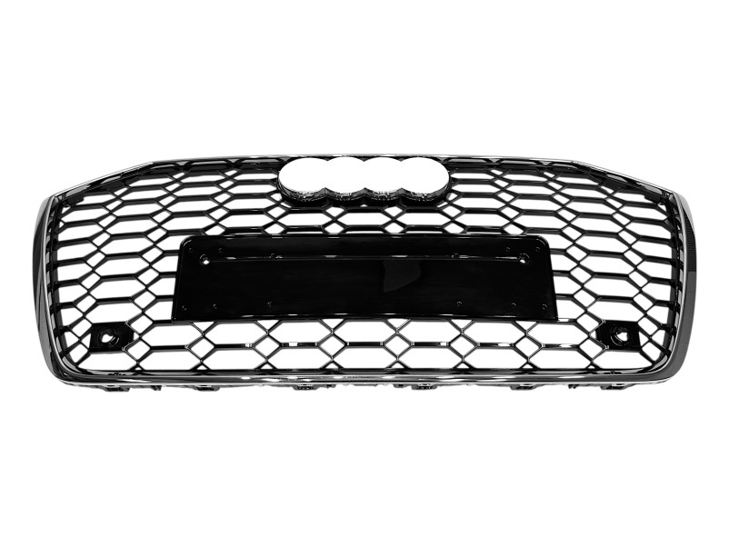 Решітка радіатора Chrome Black ( в стилі RS6 без камери та без радарів ) на Audi A6 C8 2018-2023 року