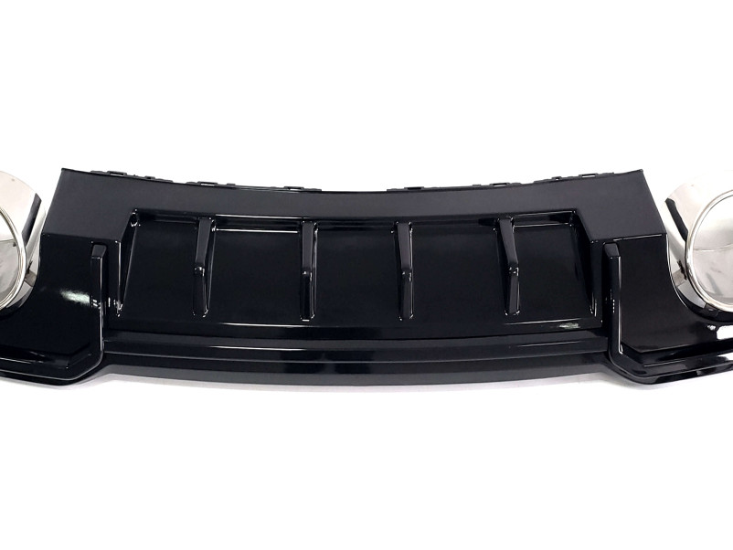 Дифузор ( заднього бампера ) Full Black / Chrome Pipe ( в стилі RS3 ) Sedan S-Line на Audi A3 8V 2016-2020 року