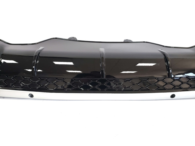 Дифузор ( заднього бампера ) Black Silver / Chrome Pipe ( в стилі RSQ5 ) на Audi Q5 8R 2012-2016 року