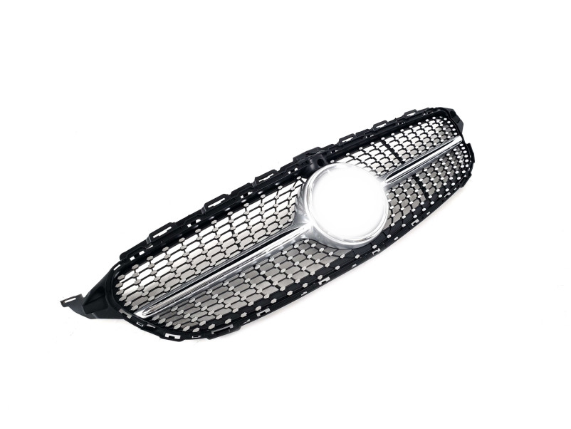 Решітка радіатора Silver ( з місцем під камеру ) Diamond на Mercedes-Benz C-Class W205 2018-2021 року