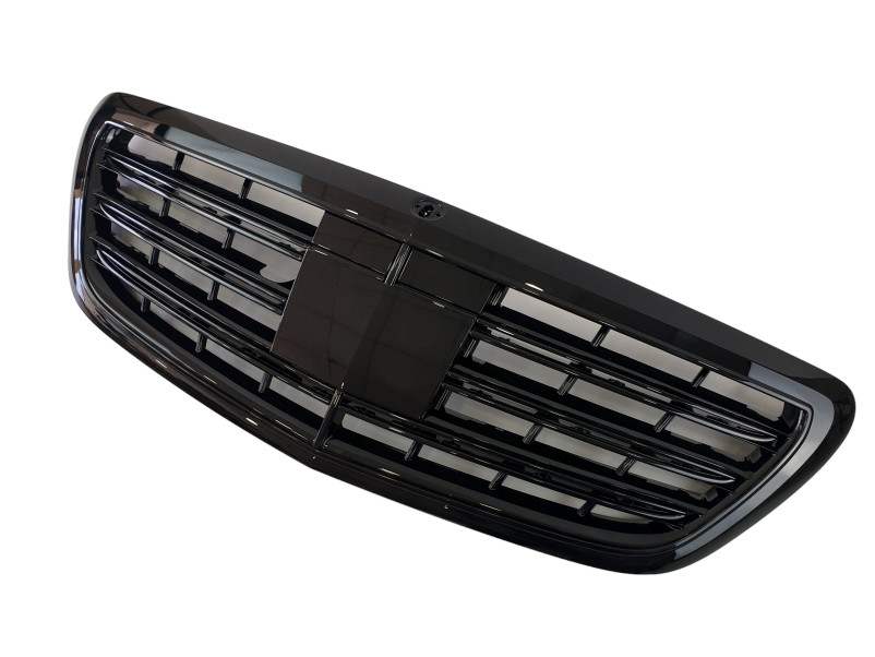 Решітка радіатора Full Black під нічне бачення та камеру AMG S63 на Mercedes-Benz S-Class W222 2013-2017 року