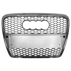 Решітка радіатора Silver Chrome ( в стилі RS6 ) під PDC на Audi A6 C6 2004-2011 року