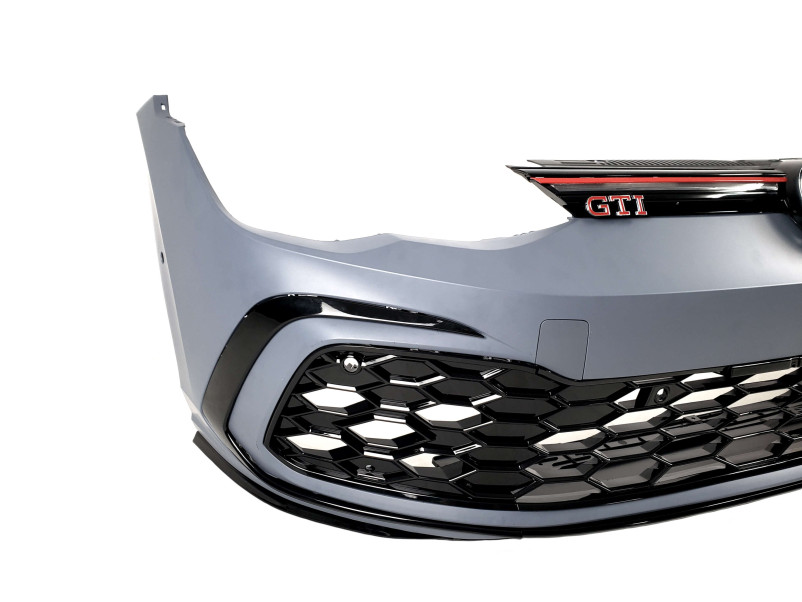 Передній бампер  ( стиль GTI ) на Volkswagen Golf VIII 2020-2024 року