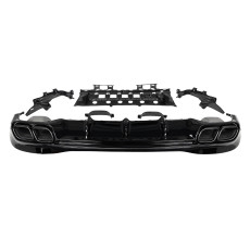 Дифузор ( заднього бампера ) Full Black / Black Pipe ( стиль S63 AMG )  на Mercedes-Benz S-Class W223 2020-2025 року