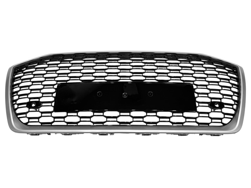 Решітка радіатора Black Silver ( в стилі RS6 без логотипа ) на Audi A6 C8 2018-2023 року