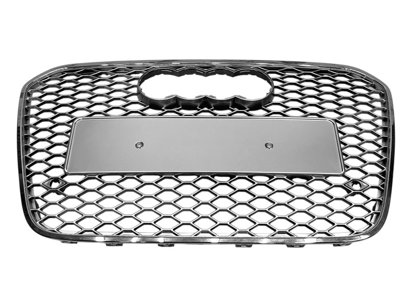 Решітка радіатора Silver Chrome ( в стилі RS6 ) на Audi A6 C7 2011-2014 року