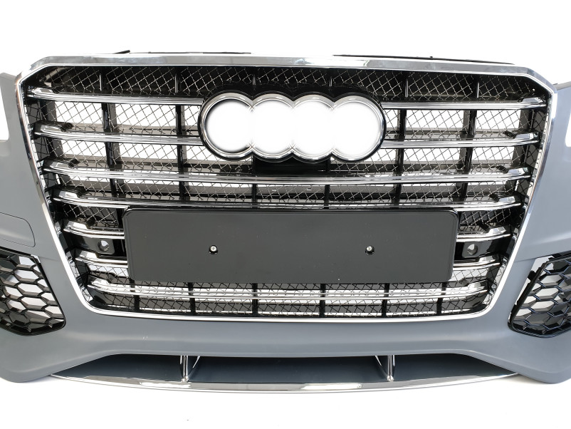 Передній бампер  ( з решіткою в стилі W12 ) CB на Audi A8 D4 2014-2017 року