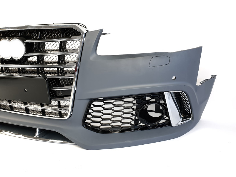 Передній бампер  ( з решіткою в стилі W12 ) CB на Audi A8 D4 2014-2017 року