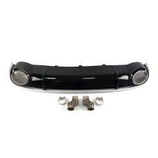 Дифузор ( заднього бампера ) Black Silver / Chrome Pipe ( в стилі RS4 ) на Audi A4 B8 2007-2011 року