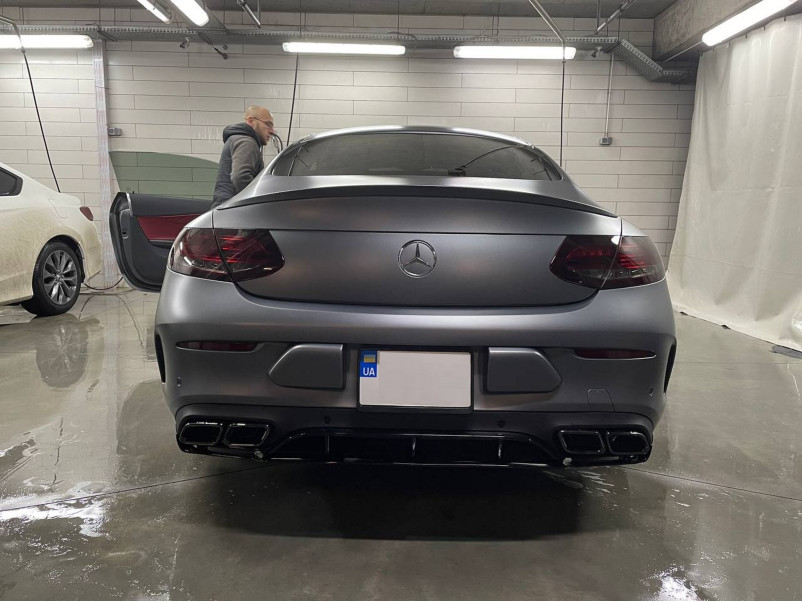 Дифузор ( заднього бампера ) Full Black ( стиль AMG C63 Edition 1 ) Coupe на Mercedes-Benz C-Class W205 2014-2018 року