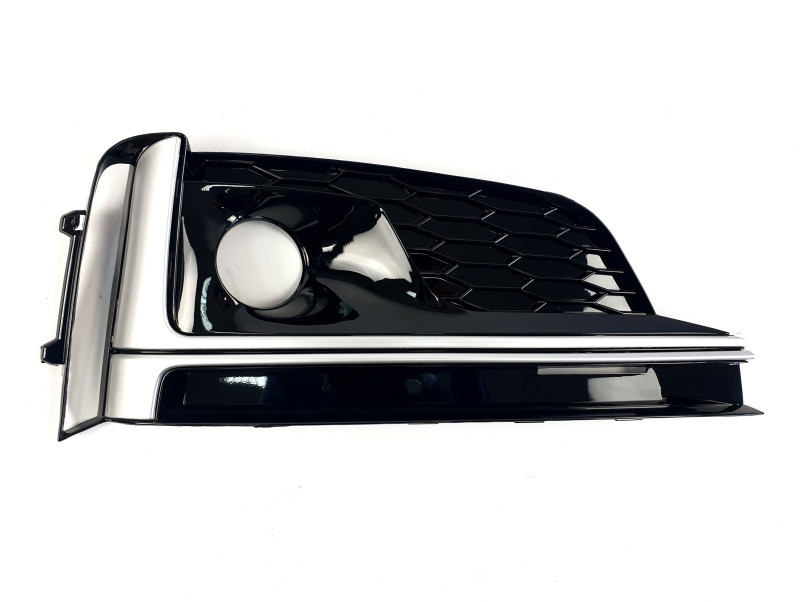 Решітки в бампер Black / Silver ( стиль S5 під дистронік ) S-Line на Audi A5 B9 2016-2020 року