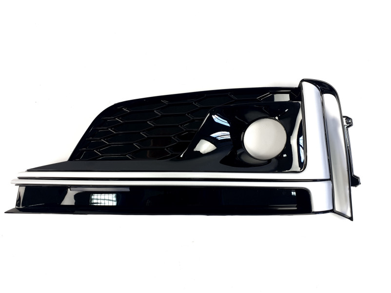 Решітки в бампер Black / Silver ( стиль S5 під дистронік ) S-Line на Audi A5 B9 2016-2020 року