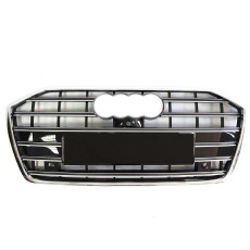 Решітка радіатора Chrome Black ( в стилі S6 під камеру без радарів ) на Audi A6 C8 2018-2023 року