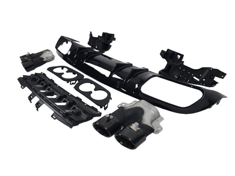 Дифузор ( заднього бампера ) Black / Black Pipe ( стиль C43S ) Coupe на Mercedes-Benz C-Class W205 2018-2021 року