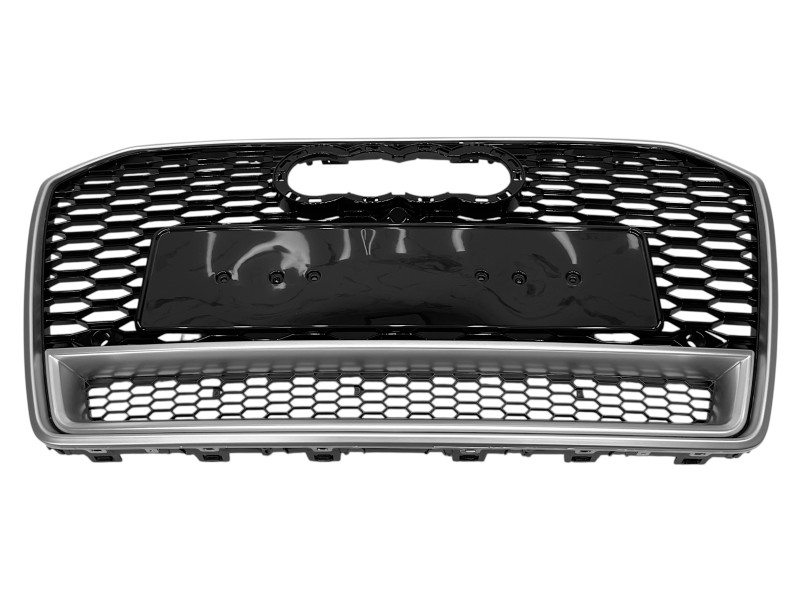 Решітки в бампер Black Silver ( в стилі RS6 quattro ) на Audi A6 C7 2014-2018 року
