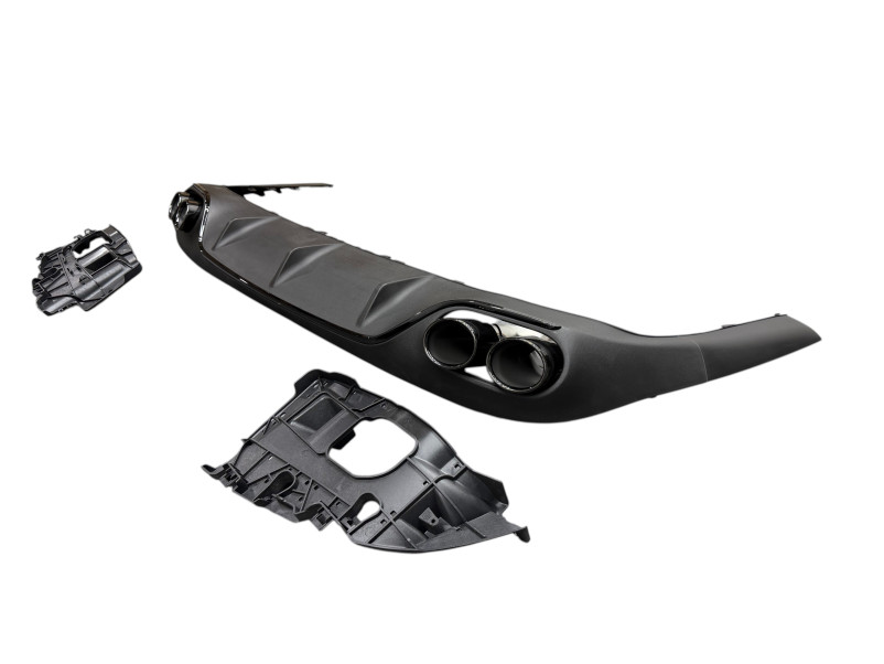 Дифузор ( заднього бампера ) Full Black / Black Pipe ( стиль E53 ) Coupe AMG на Mercedes-Benz E-Class W213 2016-2020 року