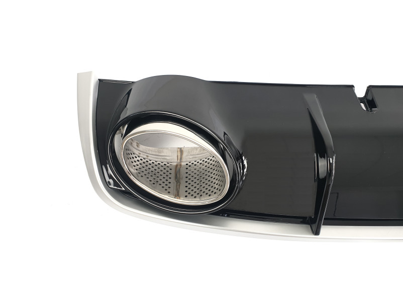 Дифузор ( заднього бампера ) Black Silver / Chrome Pipe ( в стилі RS4 ) на Audi A4 B8 2011-2015 року