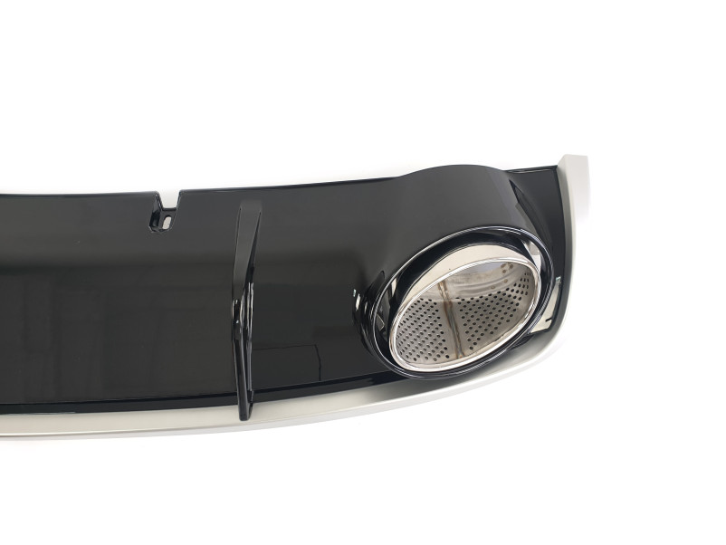 Дифузор ( заднього бампера ) Black Silver / Chrome Pipe ( в стилі RS4 ) на Audi A4 B8 2011-2015 року