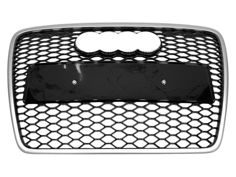 Решітка радіатора Black Silver ( в стилі RS6 ) без PDC на Audi A6 C6 2004-2011 року