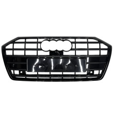 Решітка радіатора Full Black ( в стилі S6 під камеру без радарів ) на Audi A6 C8 2018-2023 року