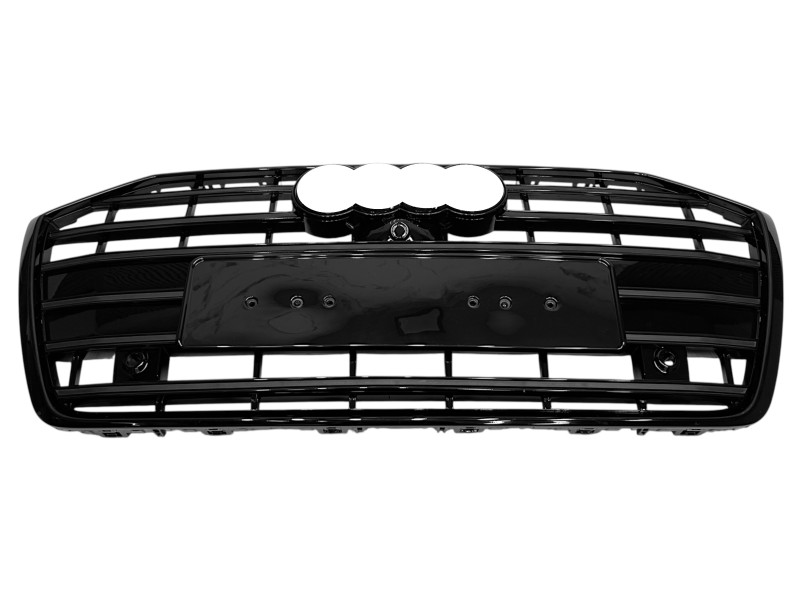 Решітка радіатора Full Black ( в стилі S6 під камеру без радарів ) на Audi A6 C8 2018-2023 року